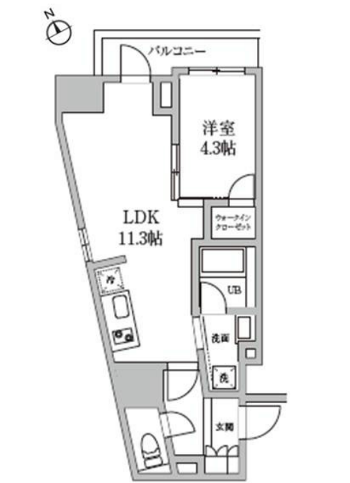 レジディア日本橋馬喰町Ⅱ　901号室　間取り