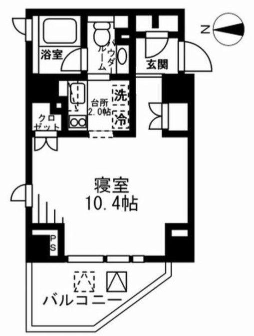 プライムアーバン四谷外苑東　1103号室　間取り