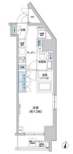 パークキューブ西新宿　1101号室　間取り