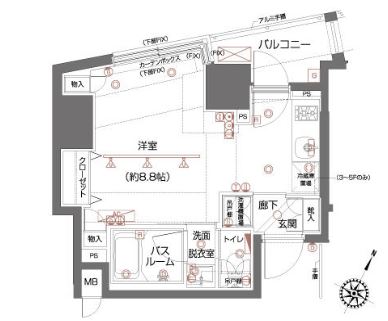 ズーム都立大学　302号室　間取り