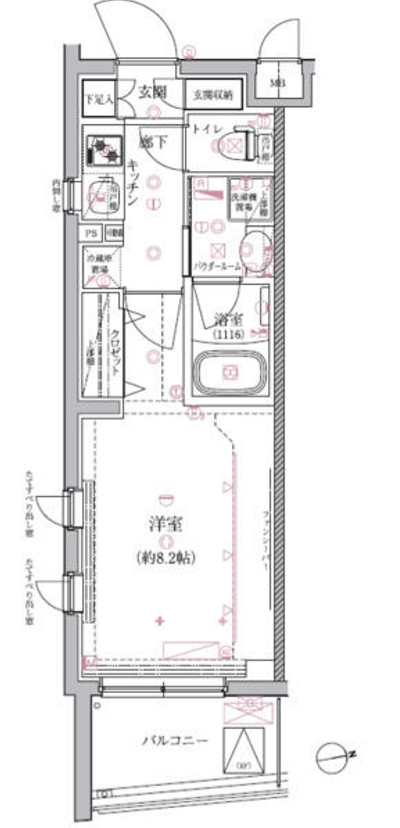 クレイシア祐天寺　301号室　間取り