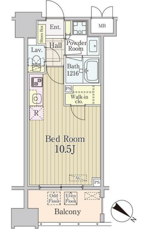 グランパレス東京八重洲アベニュー　302号室　間取り