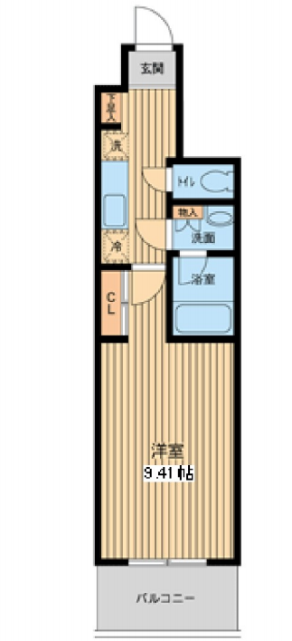 プロスペクト門前仲町　402号室　間取り