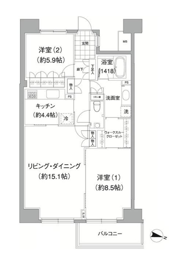 アビティ目黒　611号室　間取り