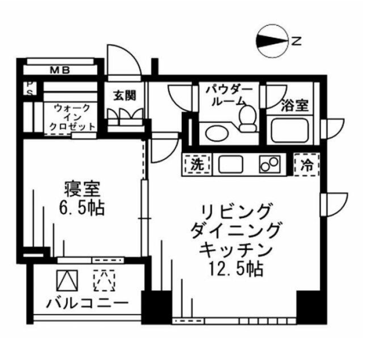 プライムアーバン四谷外苑東　1202号室　間取り