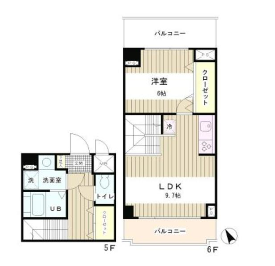 ラフィネ築地　503号室　間取り