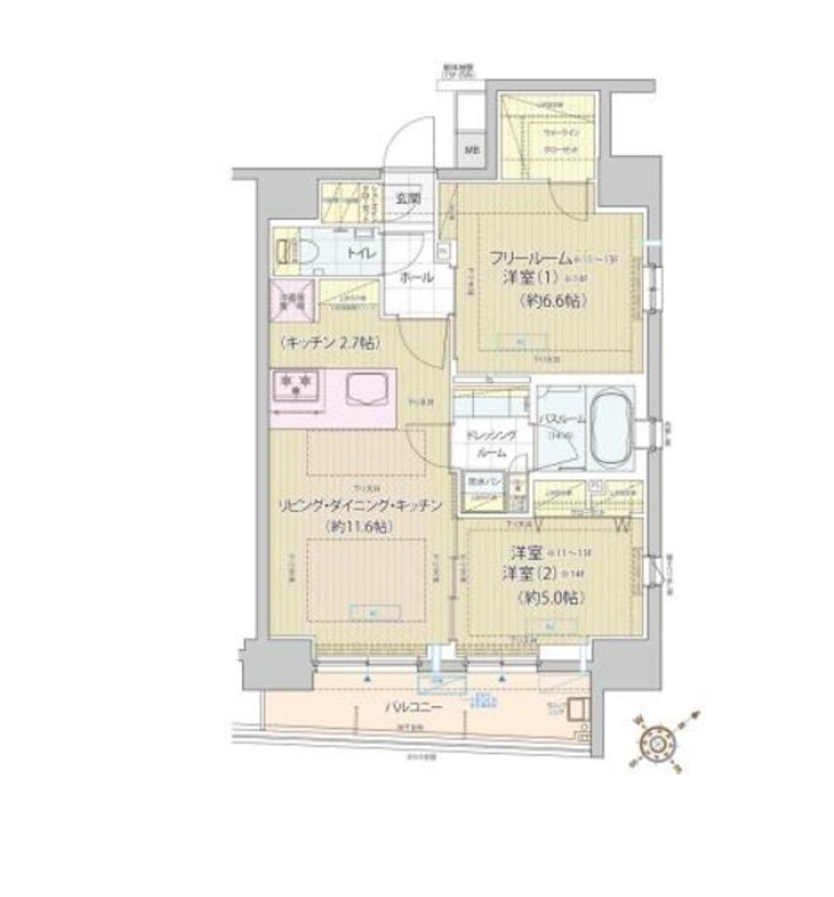 レビスタ白金高輪　1403号室　間取り