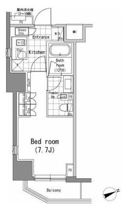 パークハビオ新橋　405号室　間取り
