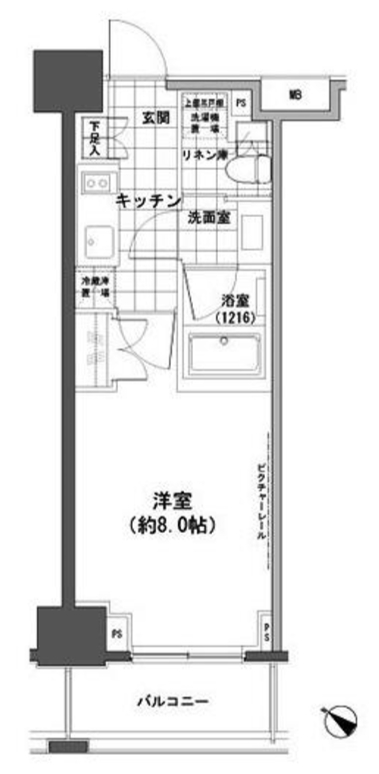 パークハビオ人形町　703号室　間取り