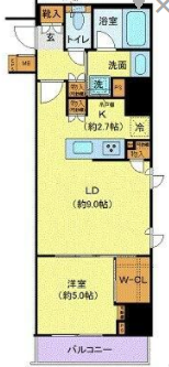 クレイシア秋葉原ラグゼスウィート　704号室　間取り