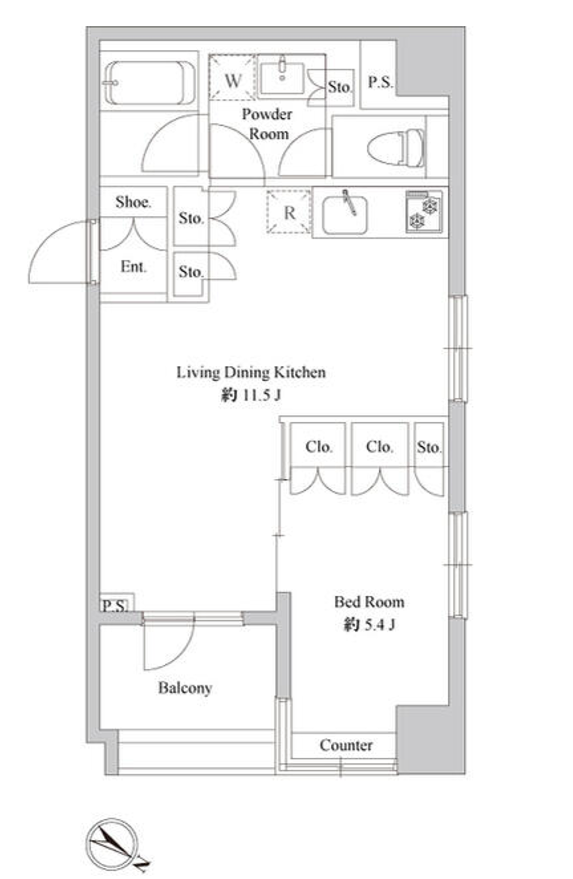 ドゥーエ日本橋浜町　504号室　間取り