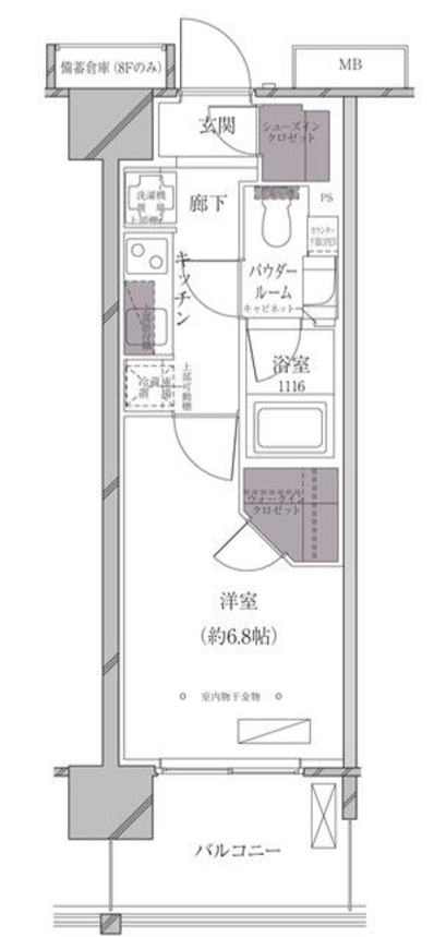 A-standard芝浦　809号室　間取り