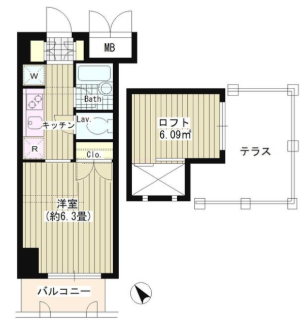タキミハウス渋谷　602号室　間取り