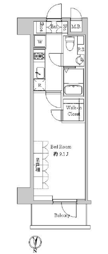 スペーシア住吉　805号室　間取り