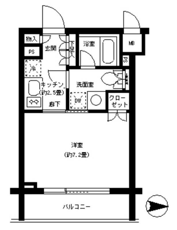 パークキューブ神田　407号室　間取り