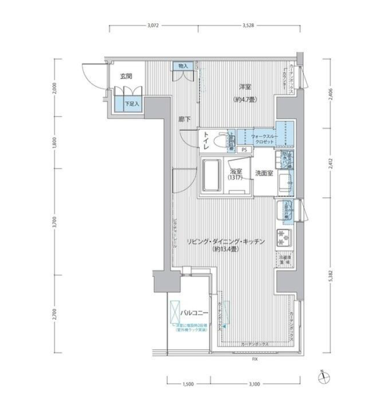 RODIA日本橋茅場町（旧御幸レジデンス日本橋茅場町）　904号室　間取り