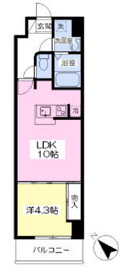 ドゥーエ有明ＥＡＳＴ　707号室　間取り
