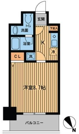 プライムアーバン門前仲町　1102号室　間取り