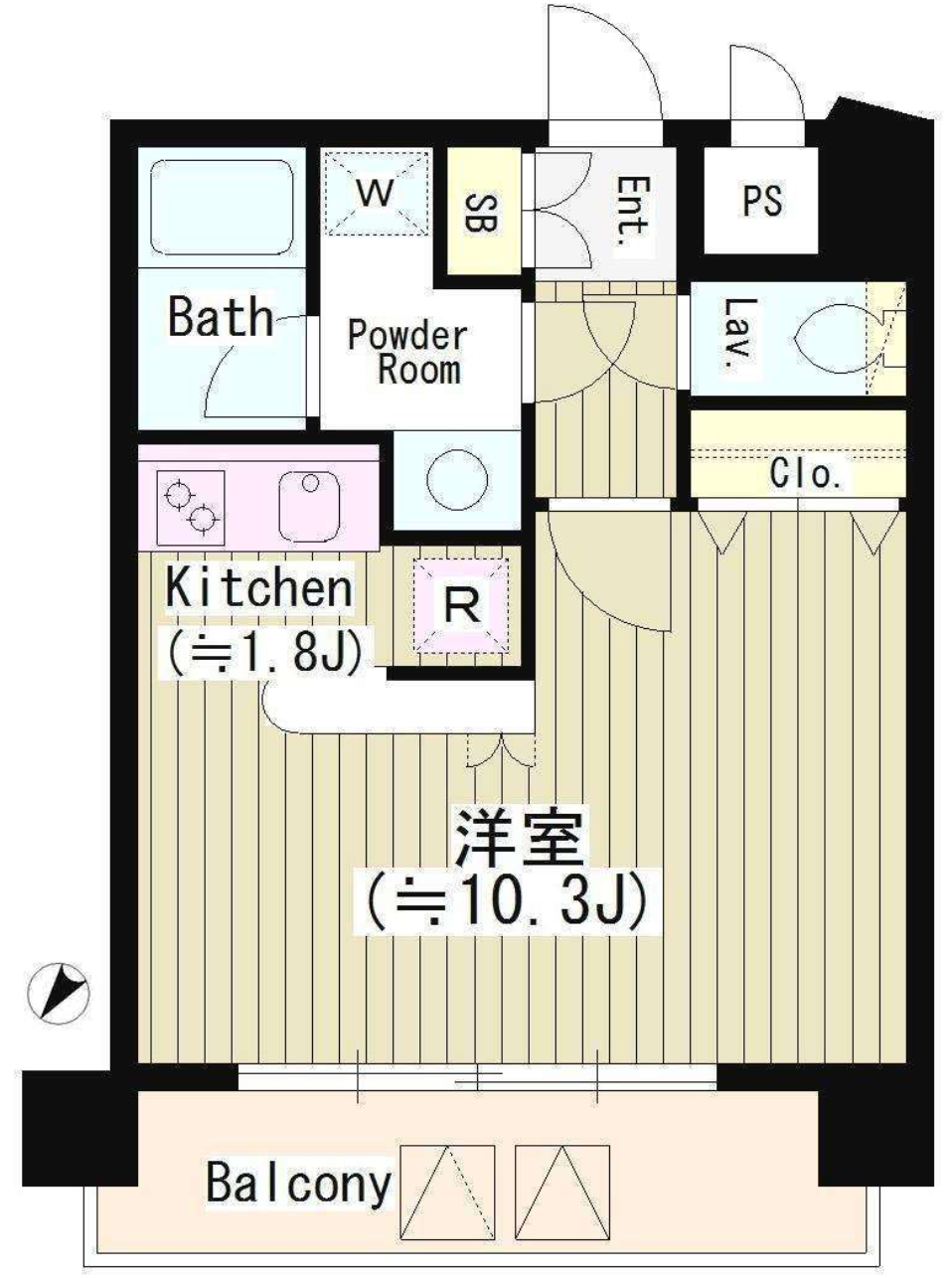 サン恵比寿 503号室 間取り