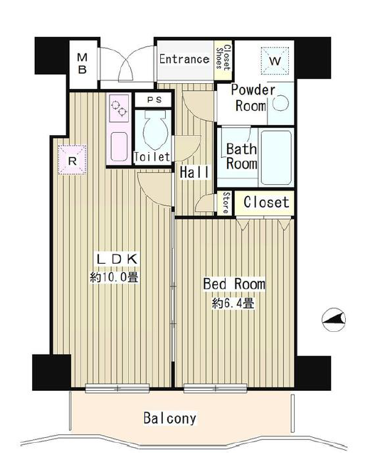 アルブル高輪　605号室　間取り