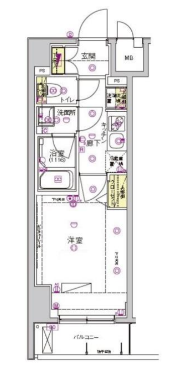 ハーモニーレジデンス水天宮前　704号室　間取り