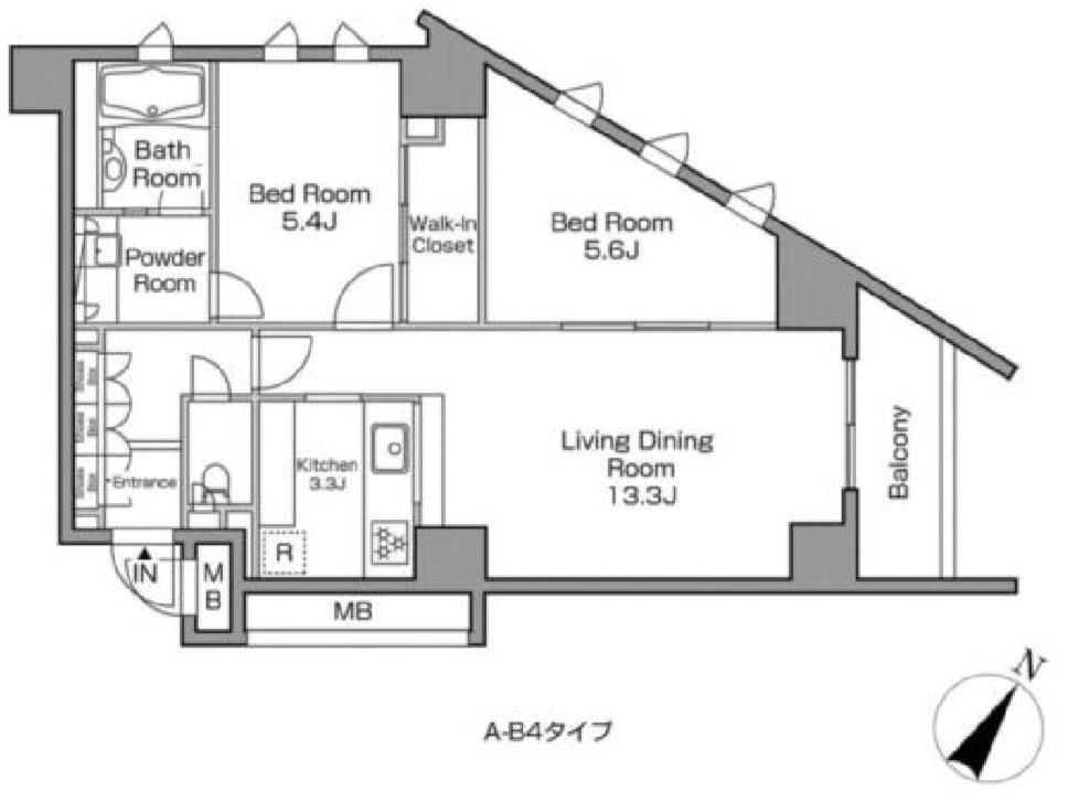 レジディアタワー中目黒　1703号室　間取り