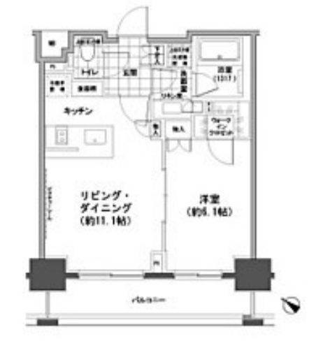 パークハビオ人形町　506号室　間取り