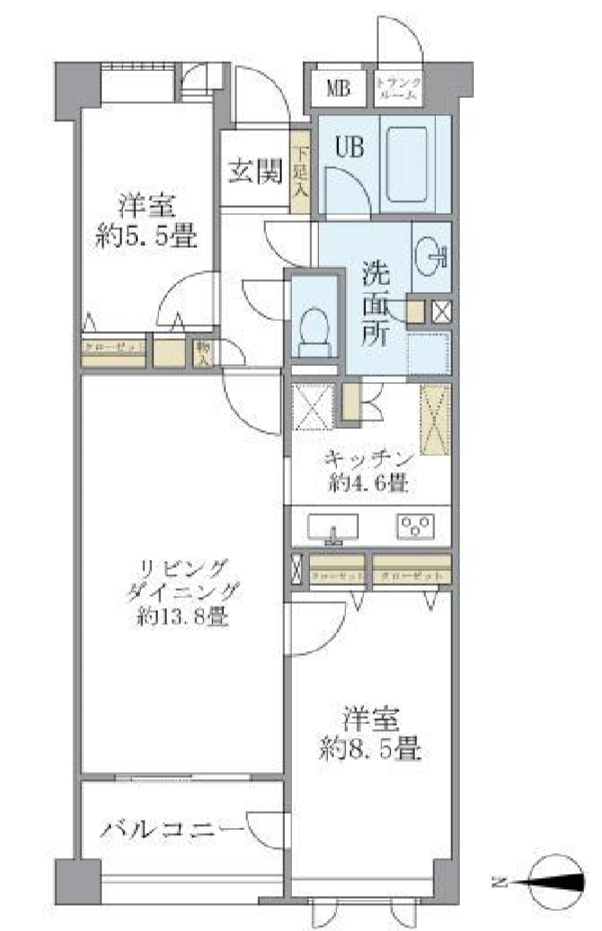 アパートメンツ東山　102号室　間取り