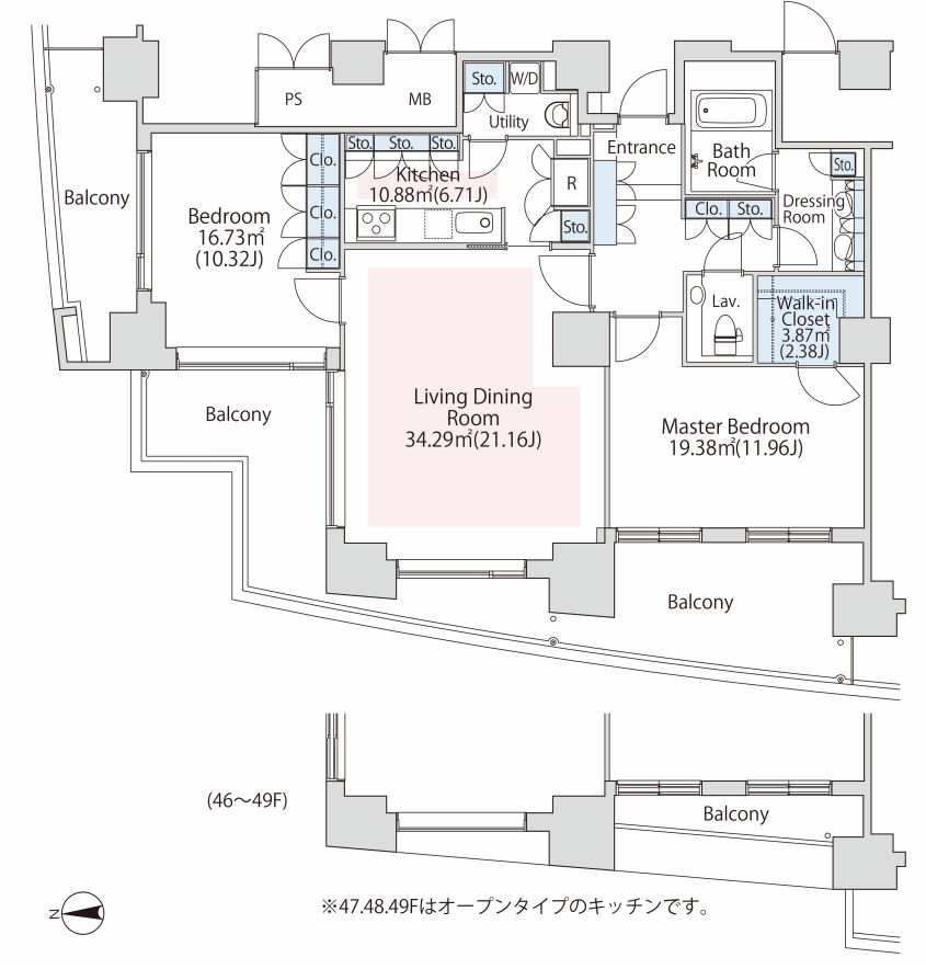 ラ・トゥール汐留　4909号室　間取り