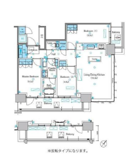 パークアクシス豊洲キャナル　1702号室　間取り