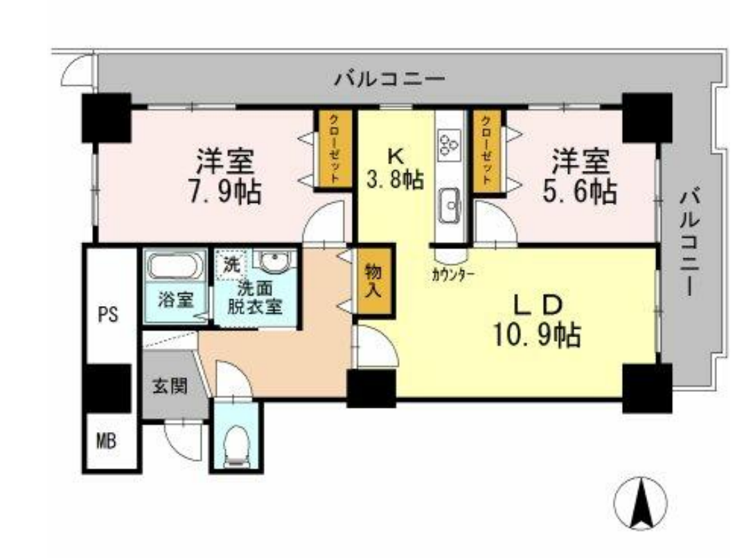 品川シーサイドビュータワー　Ⅱ2807号室　間取り