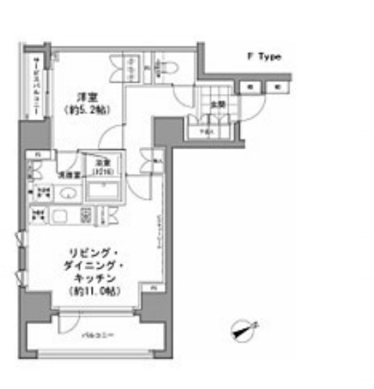 パークハビオ八丁堀　706号室　間取り