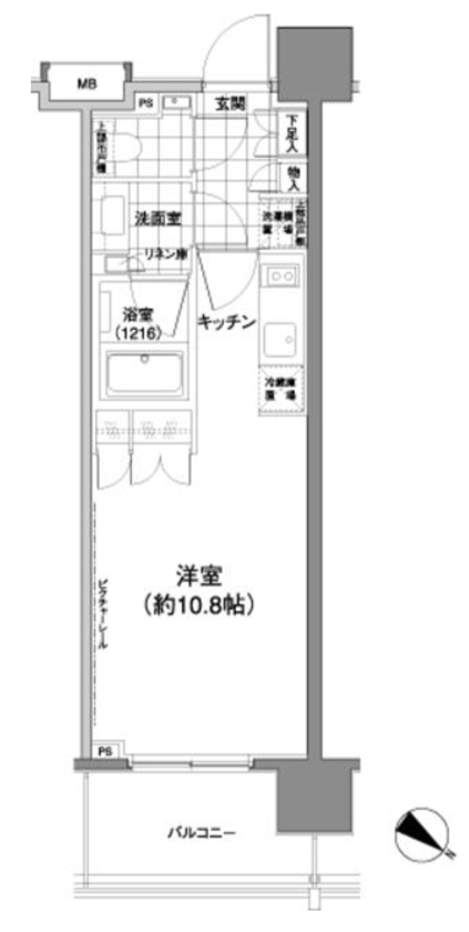 パークハビオ渋谷神山町　603号室　間取り